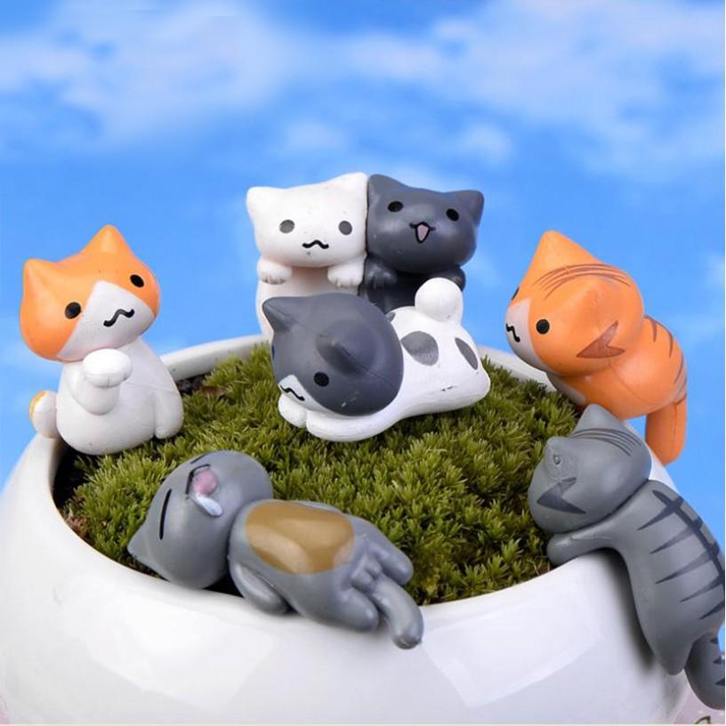 Mô hình mèo lười siêu cute làm tiểu cảnh terrarium/ mô hình trang trí quà tặng trang trí