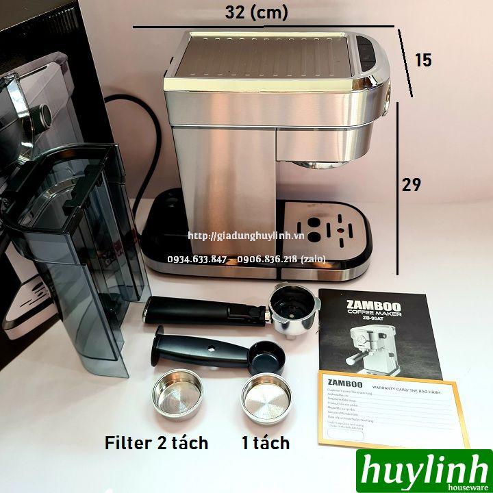 Máy pha cà phê Zamboo ZB-95AT - Tặng 500gr cafe - Model 2021 - Hàng chính hãng