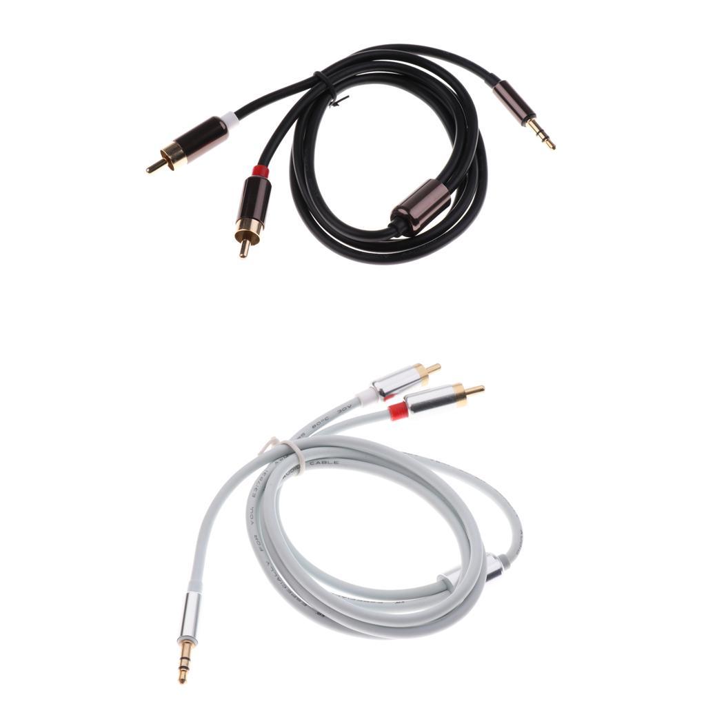 3.5mm Stereo Male Plug to 2 RCA Audio Male Adapter Speaker Cable Cord