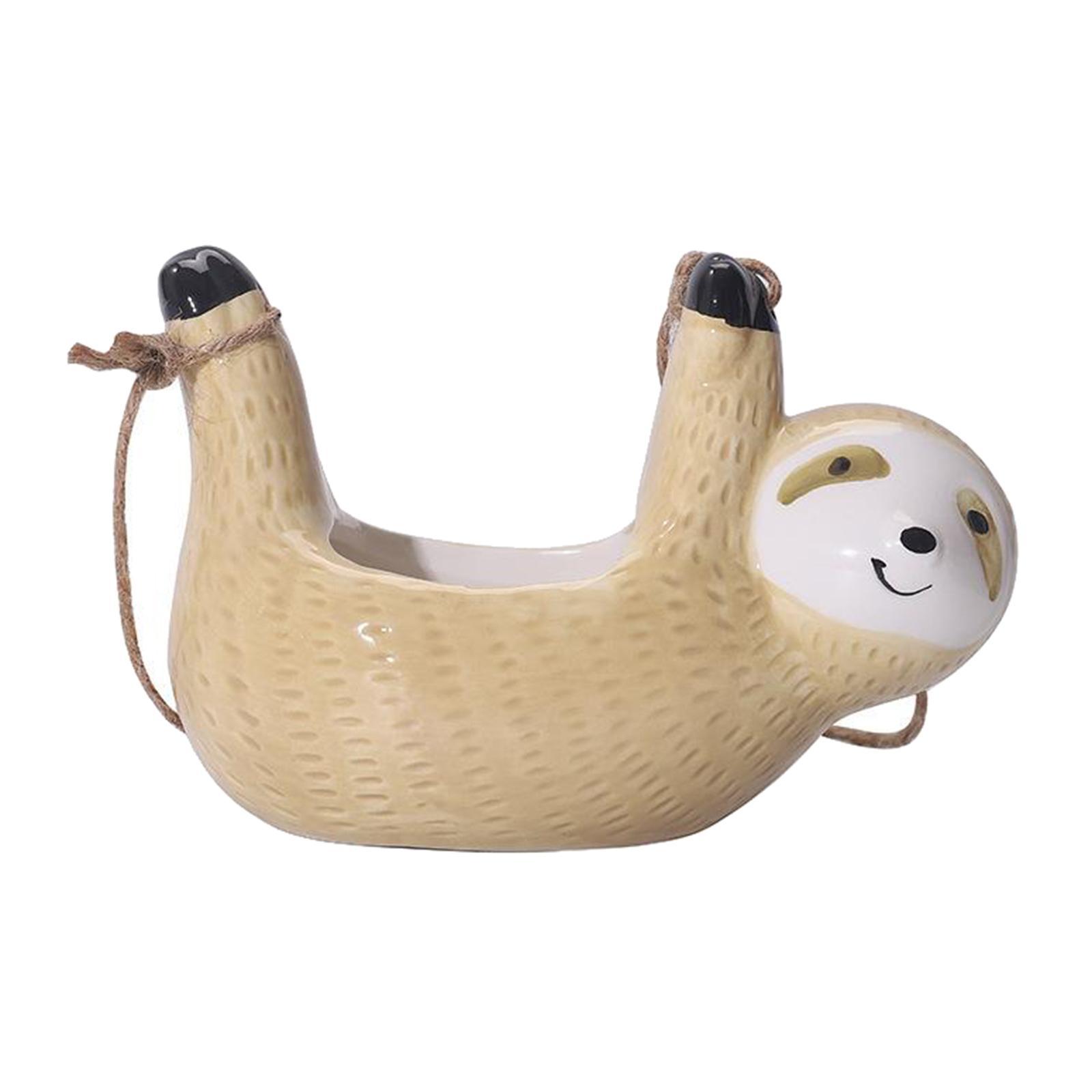 2Pcs  Succulent Planter Sloth Plant Pot Holder Outdoor Flowerpot Garden