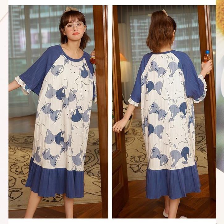 Váy mặc nhà dáng suông dài Oversize, váy mặc nhà, váy suông phong cách trẻ trung - cá tính B43