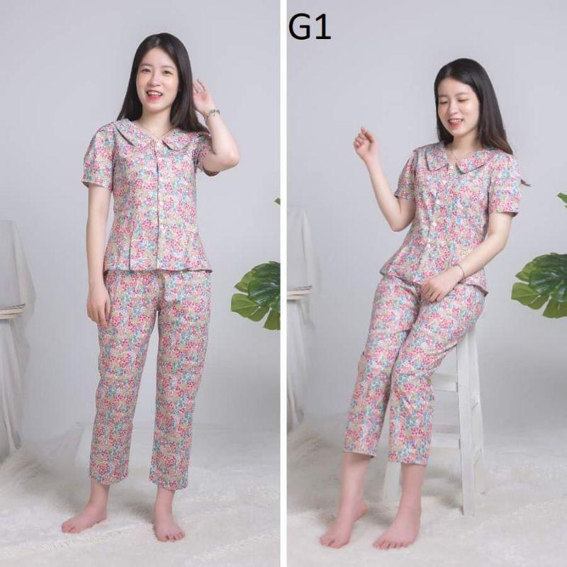 Quần áo mặc nhà, sau sinh 10khuy perlum ảnh thât 3 màu
