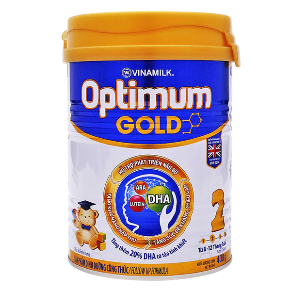 Sữa Bột Vinamilk Optimum Gold 2 Dành Cho Bé Từ 6-12 Tháng Tuổi - Hộp Thiếc 400g