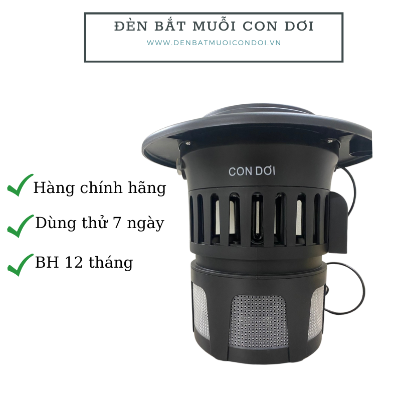 Đèn bắt muỗi CON DƠI HATACA model CN06 loại quạt hút - chống nước
