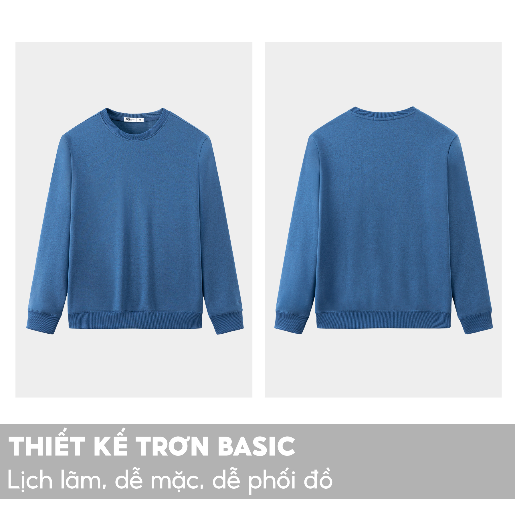 Áo Nỉ Nam Cổ Tròn 5S FASHION Nhiều Màu, Vải Cotton USA, Mềm Mại, Thiết Kế Trơn Basic Dễ Mặc