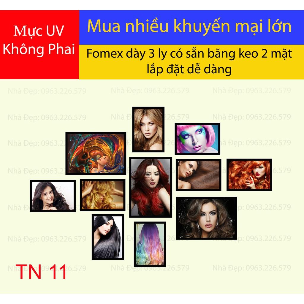 Bộ tranh FOMEX dán tường 11 tấm tiệm cắt tóc nữ. Mã TN11