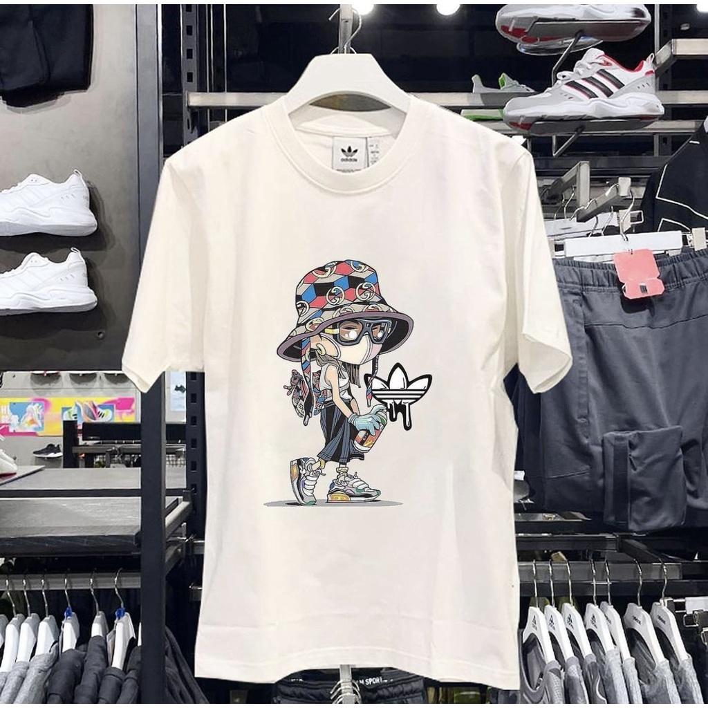 Áo phông unisex nam nữ họa tiết adida cute,Áo phông Miuzi DT084