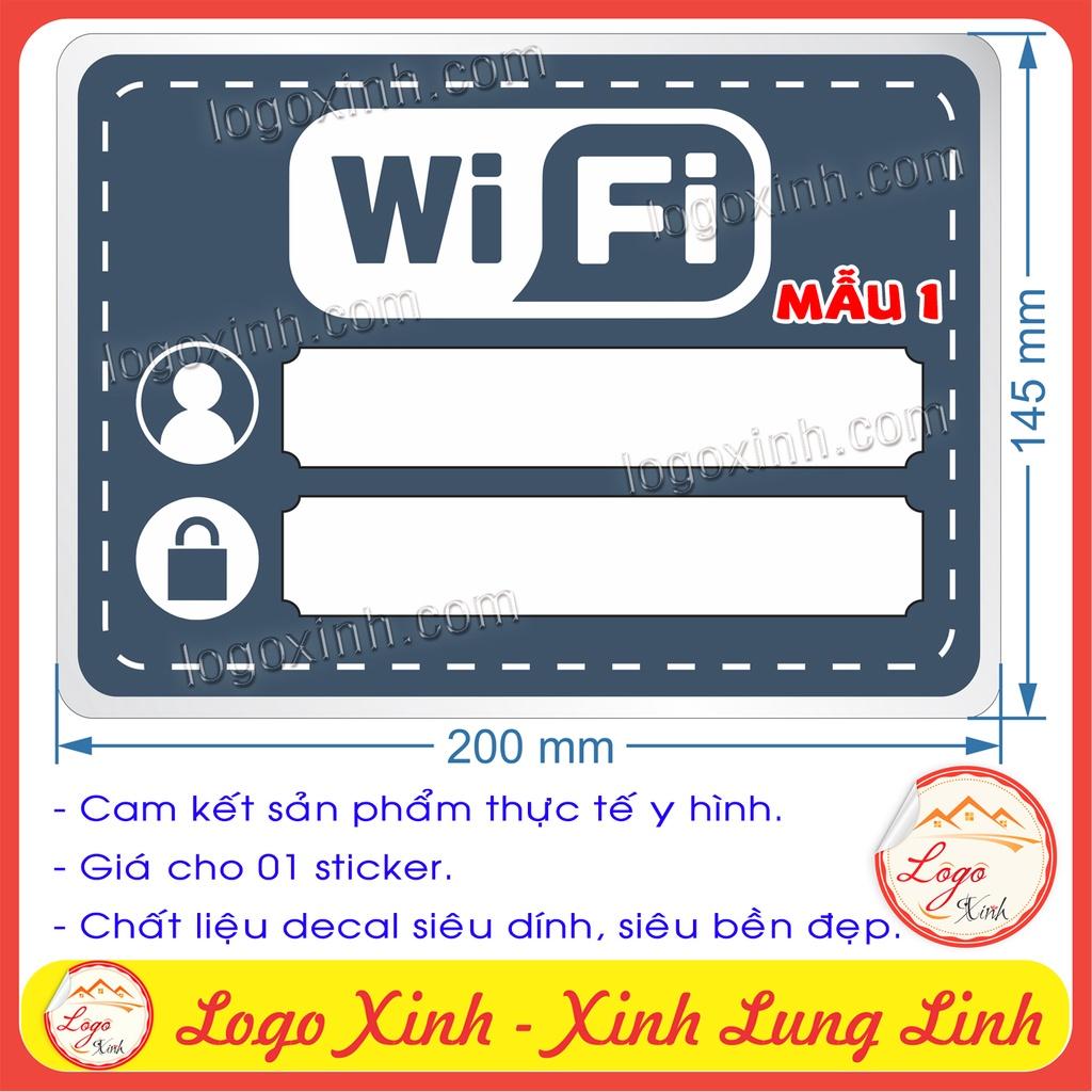 LOGO TEM STICKER BẢNG CHỈ DẪN THÔNG TIN ĐĂNG NHẬP WIFI, WIFI PASS DÙNG CHO NHÀ CỬA,QUẦY QUÁN,CÔNG TY