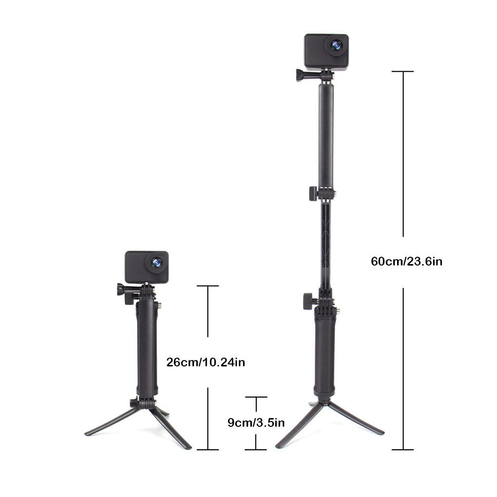 Camera Hành Động Cho GoPro Hero 10 9 Gậy Selfie Có Thể Điều Chỉnh Xoay 360° Tripod Nối Dài Thanh Monopod Hẹn Giờ Có Thể Gập Lại