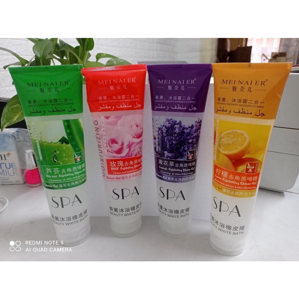 Gel Tẩy Da Chết Meinaier 350g Làm Nail, Tuýp Kem Tẩy Tế Bào Da Thừa Loại To, Làm Mát, Sáng Dịu Da Spa Beauty White Bath Dưỡng Body Nữ