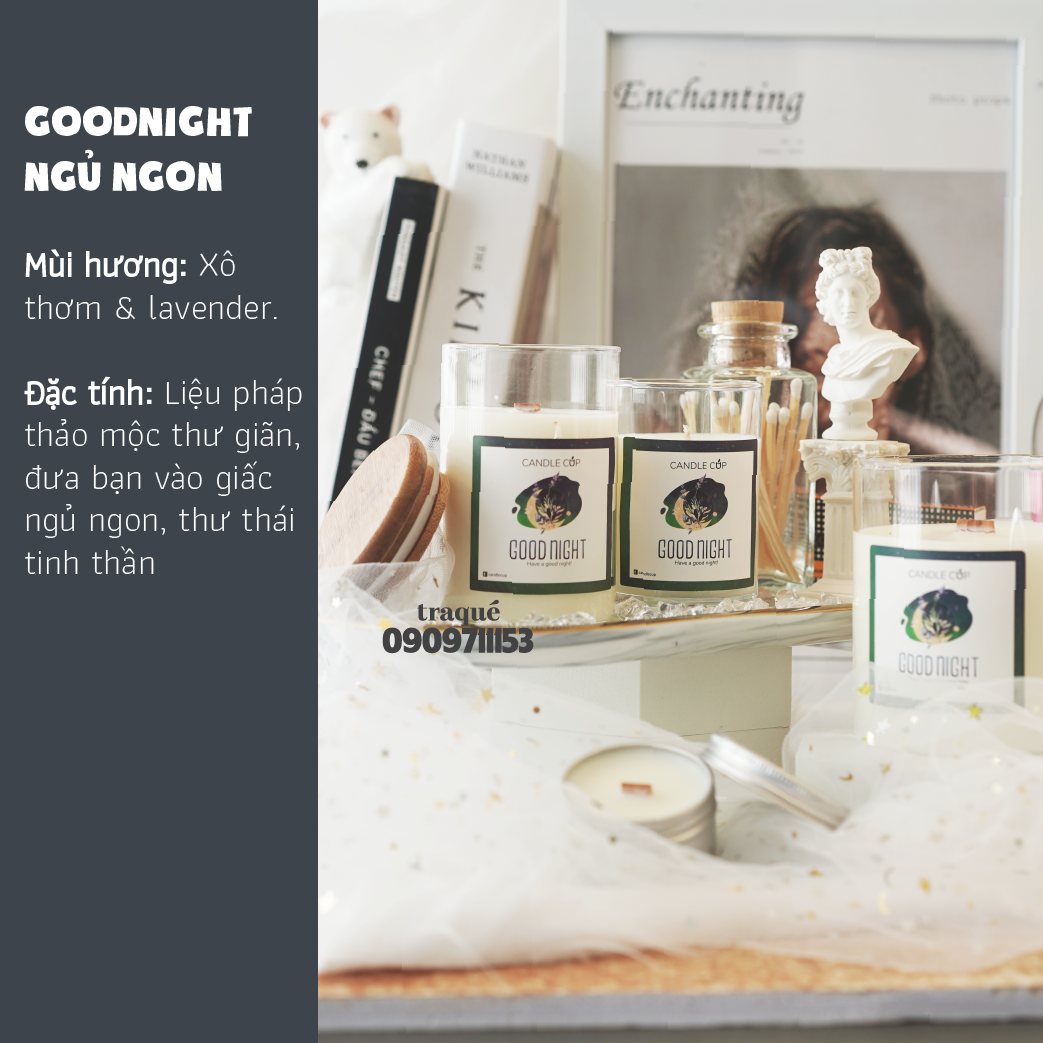 Nến thơm tinh dầu cao cấp không khói an toàn Candle Cup - GOODNIGHT - S - 100G