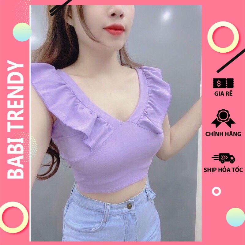 Áo Croptop Bozip Cánh Tiên ôm body tạo dáng siêu xinh cho nàng diện phố - ST66 - babitrendy