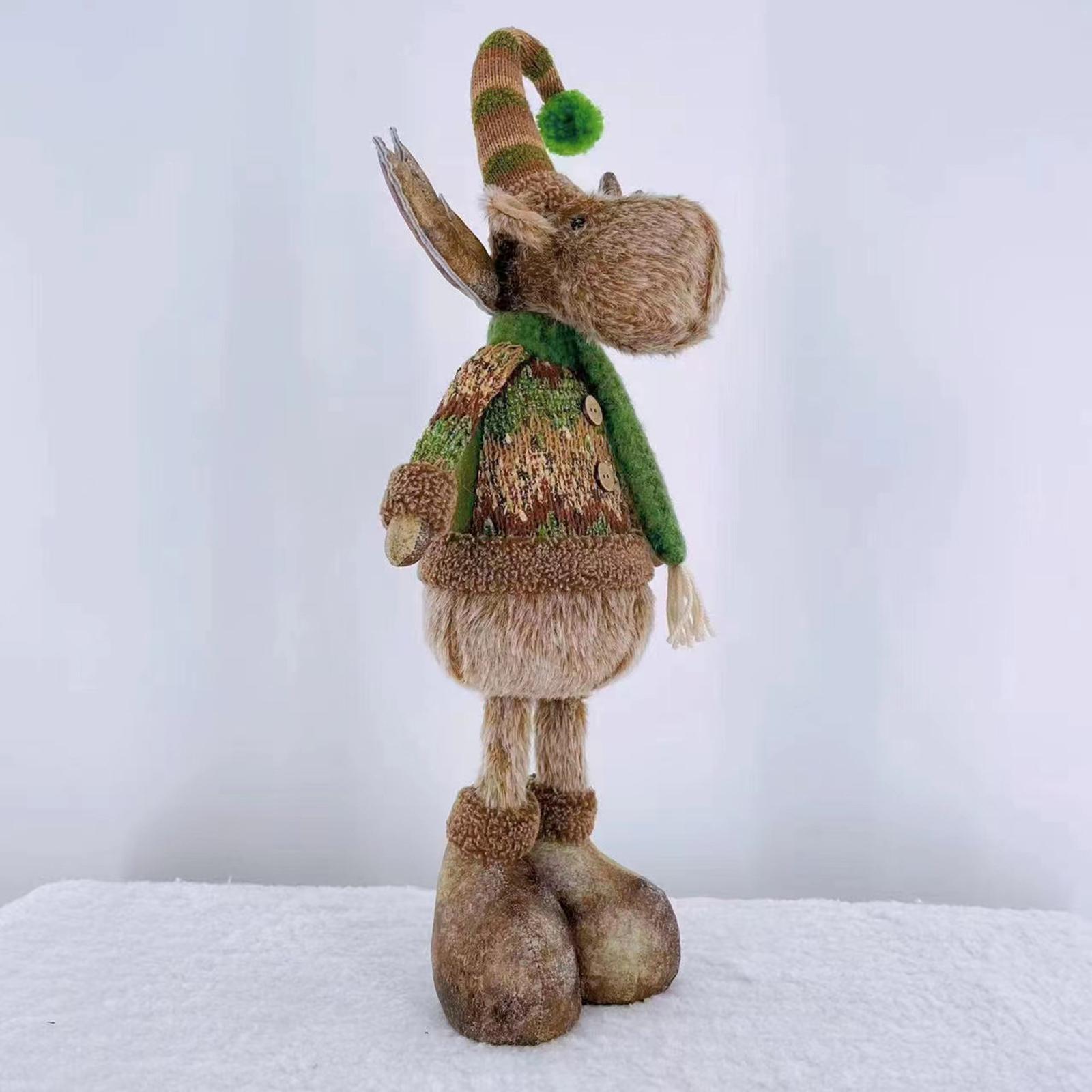 Christmas Reindeer Plush Toy Sculpture Hanging for Table Bedroom Decor
