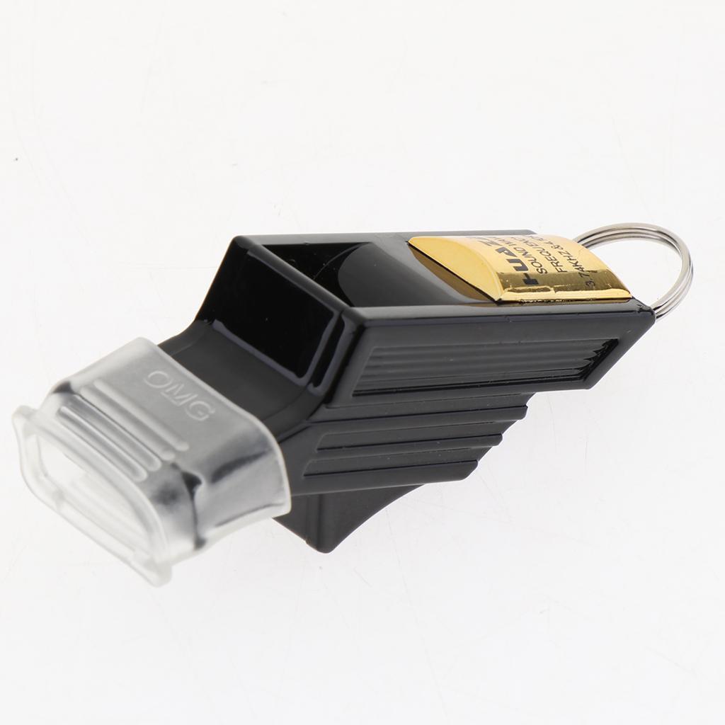 2Set Sports Referee Coaches Whistle, Finger Grip Pealess Whistle with Lanyard - Great Survival Tool for Emergency Camping, Hiking, Boating, Lifeguard