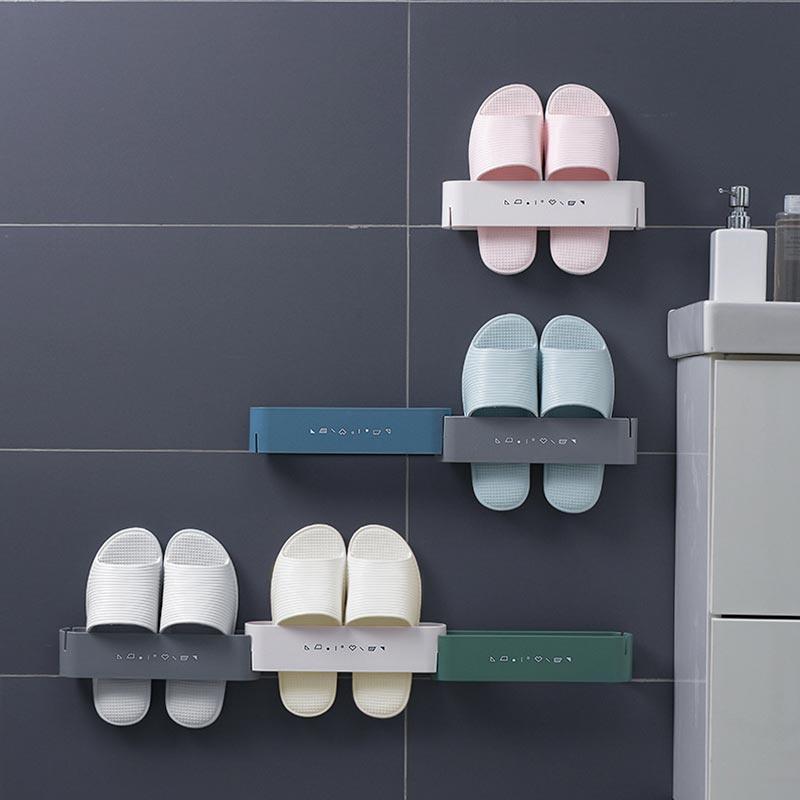 Creative Shoe Rack Pure Color Living Room Bathroom Hanging Rack Wall Suction Shoe Can Be Combined Shoe Rack