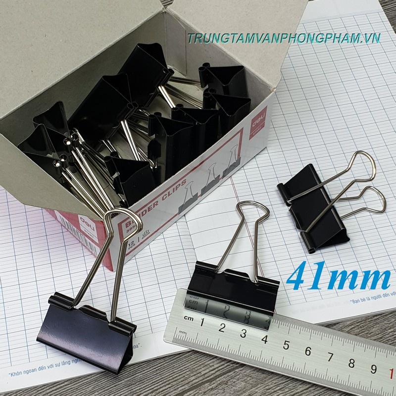 Kẹp bướm đen 41mm kẹp giấy Binder Clips - Double Clip - Hộp 12 cái