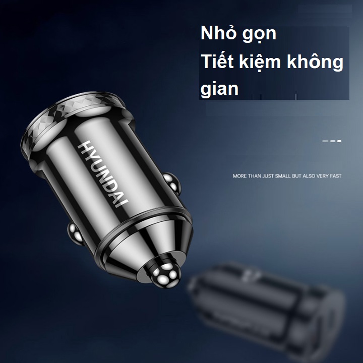 Hình ảnh Tẩu sạc nhanh ô tô Hyundai HY-40C tích hợp 2 cổng PD+QC3.0 - Hàng Nhập Khẩu