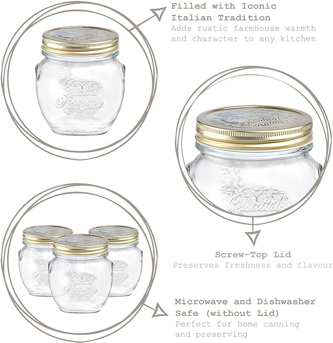 Hũ thủy tinh 500ml Quattro Invetro Ý - Hàng Chính Hãng