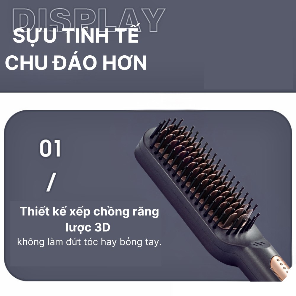 Lược điện tạo kiểu ion âm SOKANY SK-1008, 5 chế độ nhiệt cho các kiểu tóc khác nhau, giúp tóc siêu thẳng, chuẩn salon tại nhà - HÀNG CHÍNH HÃNG - DELIYA