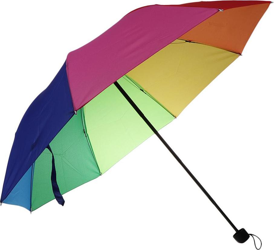 Rainbow Chống Gió Chống Tia UV Tự Động Ô Dù Gấp 3 Unisex dành cho 1-2 Người