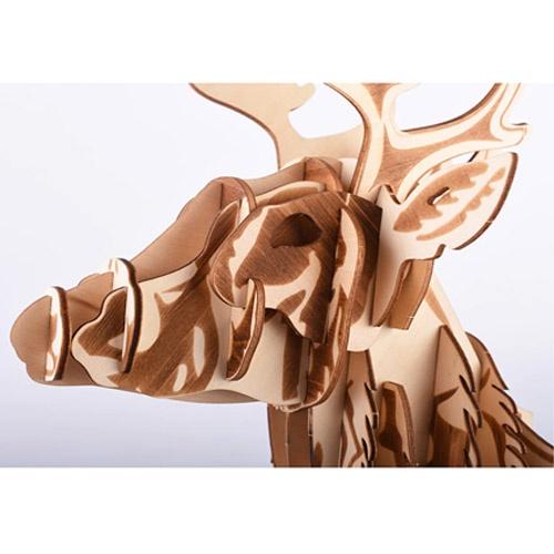 Mô hình lắp ráp đầu hươu 3D trang trí treo tường bằng gỗ Lắp ráp mô hình trang trí treo tường