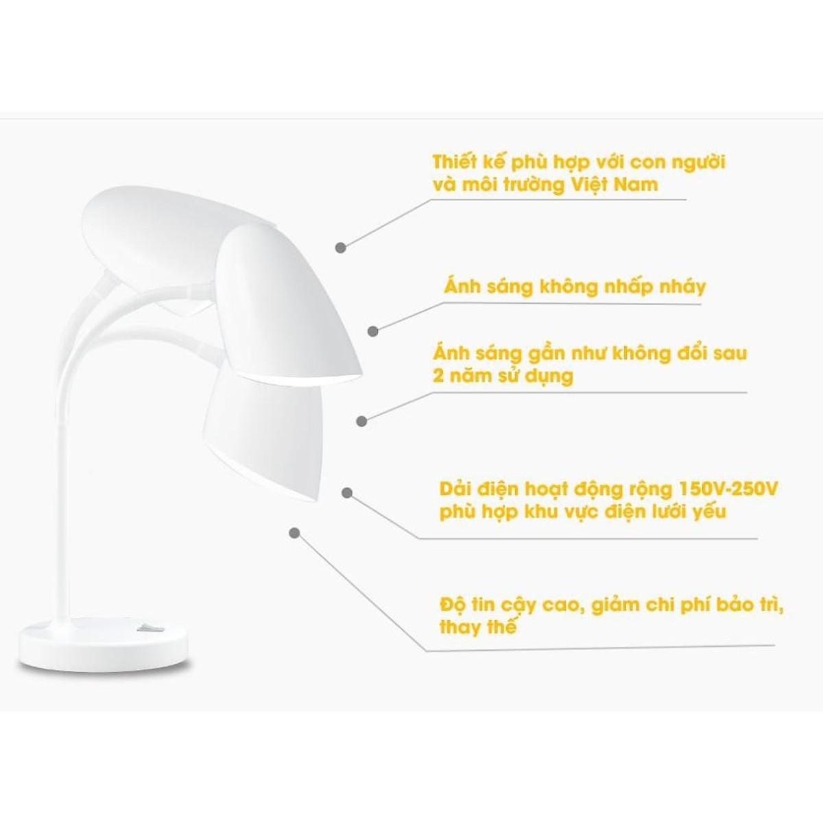 Đèn Học Để Bàn, Chip LED SUNLIKE Ánh Sáng Trung Thực và Bảo Vệ Mắt. Mã sản phẩm RL38.LED - 6W - Hàng chính hãng - XANH LÁ