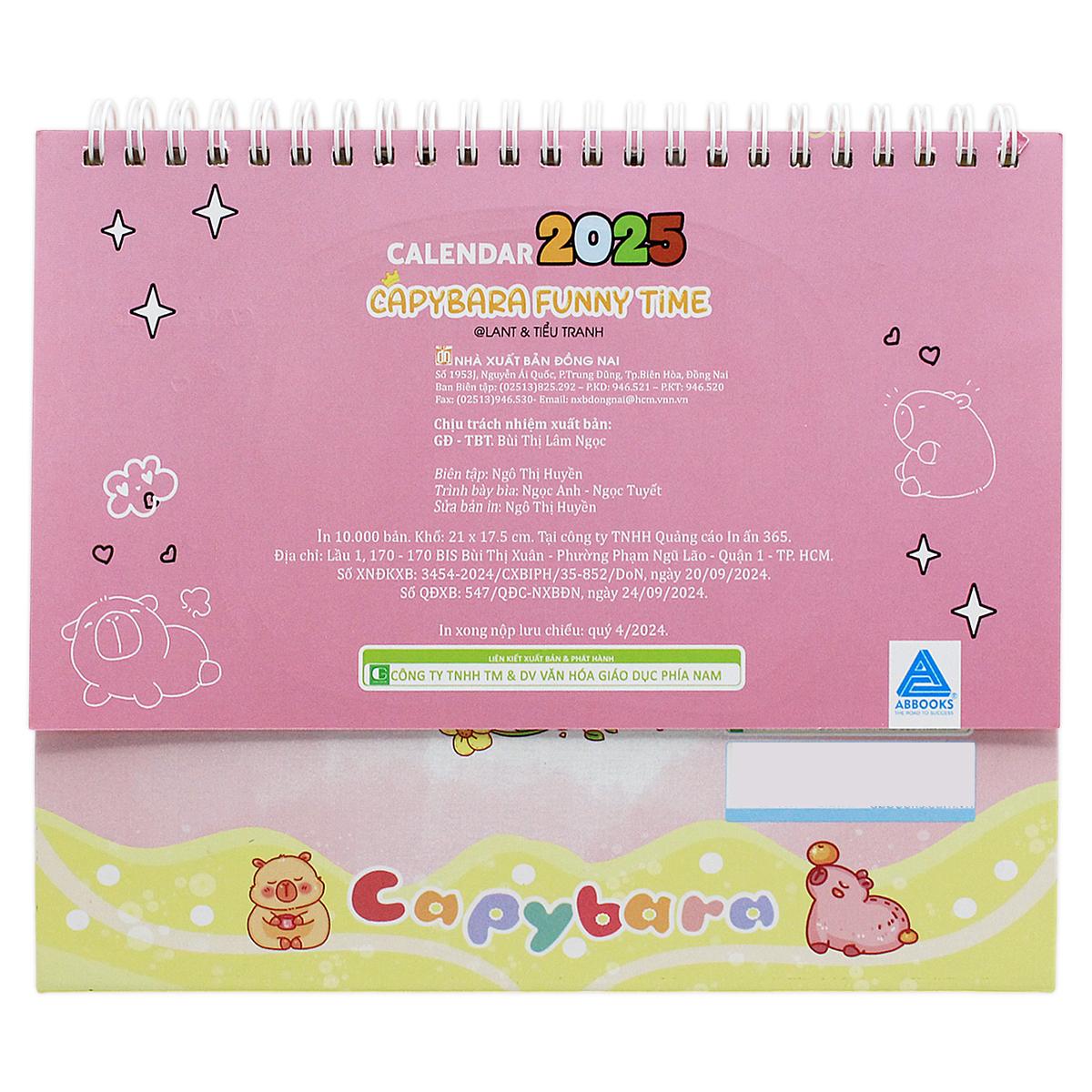 Lịch Để Bàn - Capybara Funny Time - 2025-GDPN-APYBARA