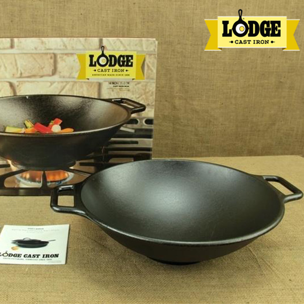 Chảo gang xào cỡ lớn Lodge hai tay cầm 35.5cm-P14W3. Dùng chiên, xào, áp chảo thực phẩm