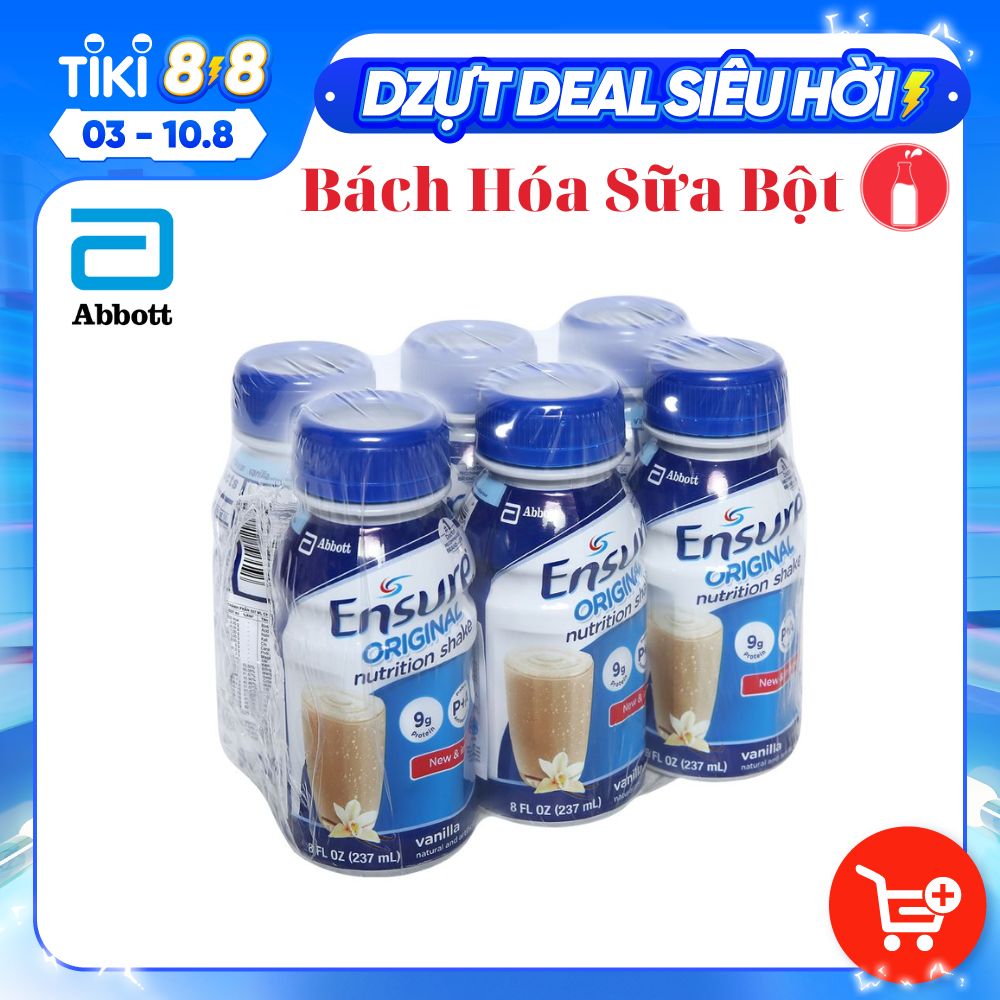 Combo 6 Chai Sữa Nước Abbott Ensure Liquid Vanilla 237ml