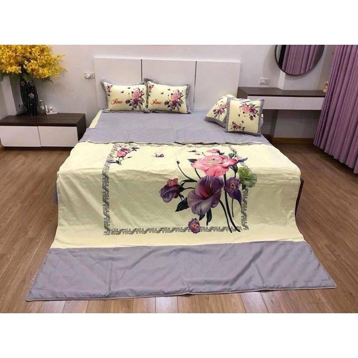 BỘ CHĂN GA COTTON HỌA TIẾT HOA