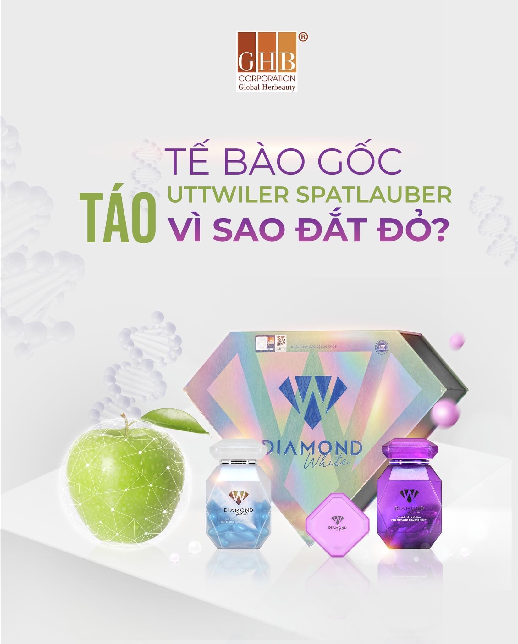Viên Uống Trắng Da DIAMOND WHITE Hỗ Trợ Dưỡng Trắng, Giúp Da Căng Bóng, Mờ Nám Tàn Nhang, Mang Lại Làn Da Trắng Sáng Mịn Màng