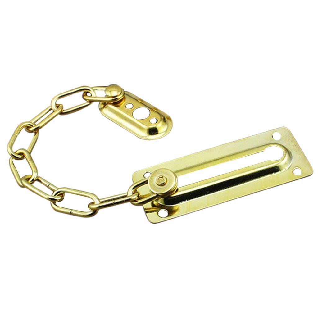2X Stainless Steel Door Chain Guard Lock Slide Bolt for Home Security Golden