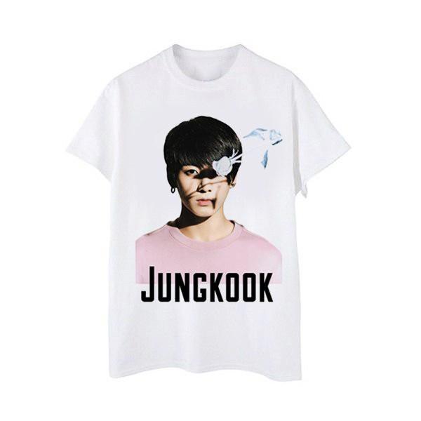 Áo phông in hình JUNGKOOK BTS áo ngắn tay nam nữ mùa hè