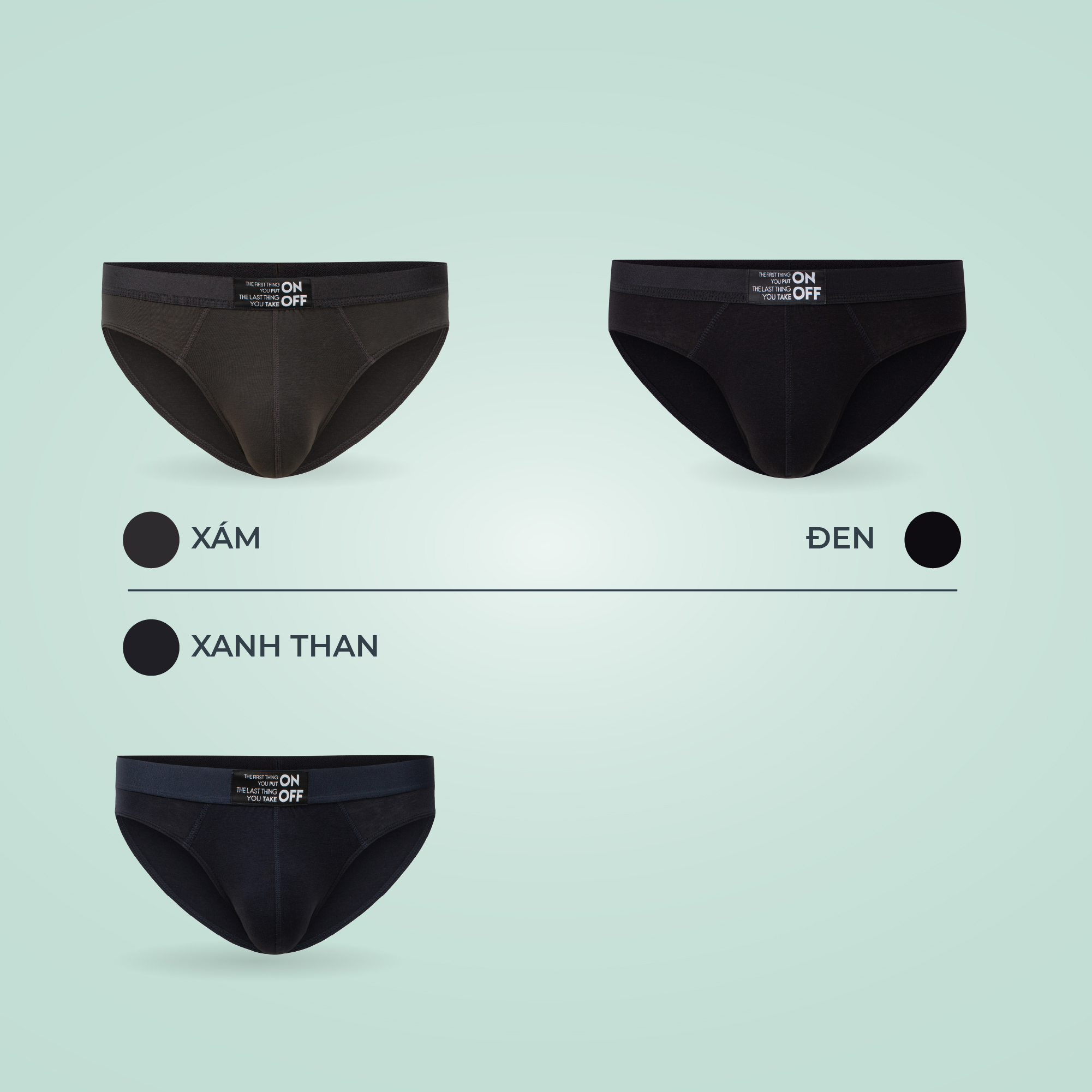 Combo 3 quần lót nam cotton dáng brief mềm mại thoáng khí ONOFF mix màu ngẫu nhiên - 18UQ25A039-054