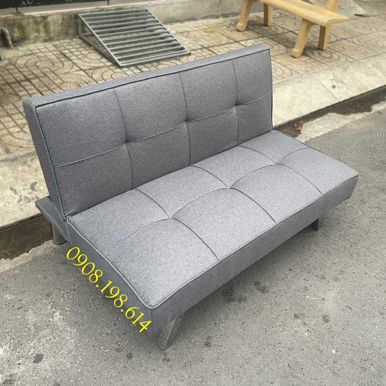 Ghế Sofa Bed mini 1m2 thông minh chất vải mịn màu xám - Giường sofa nhỏ gọn cho phòng trọ