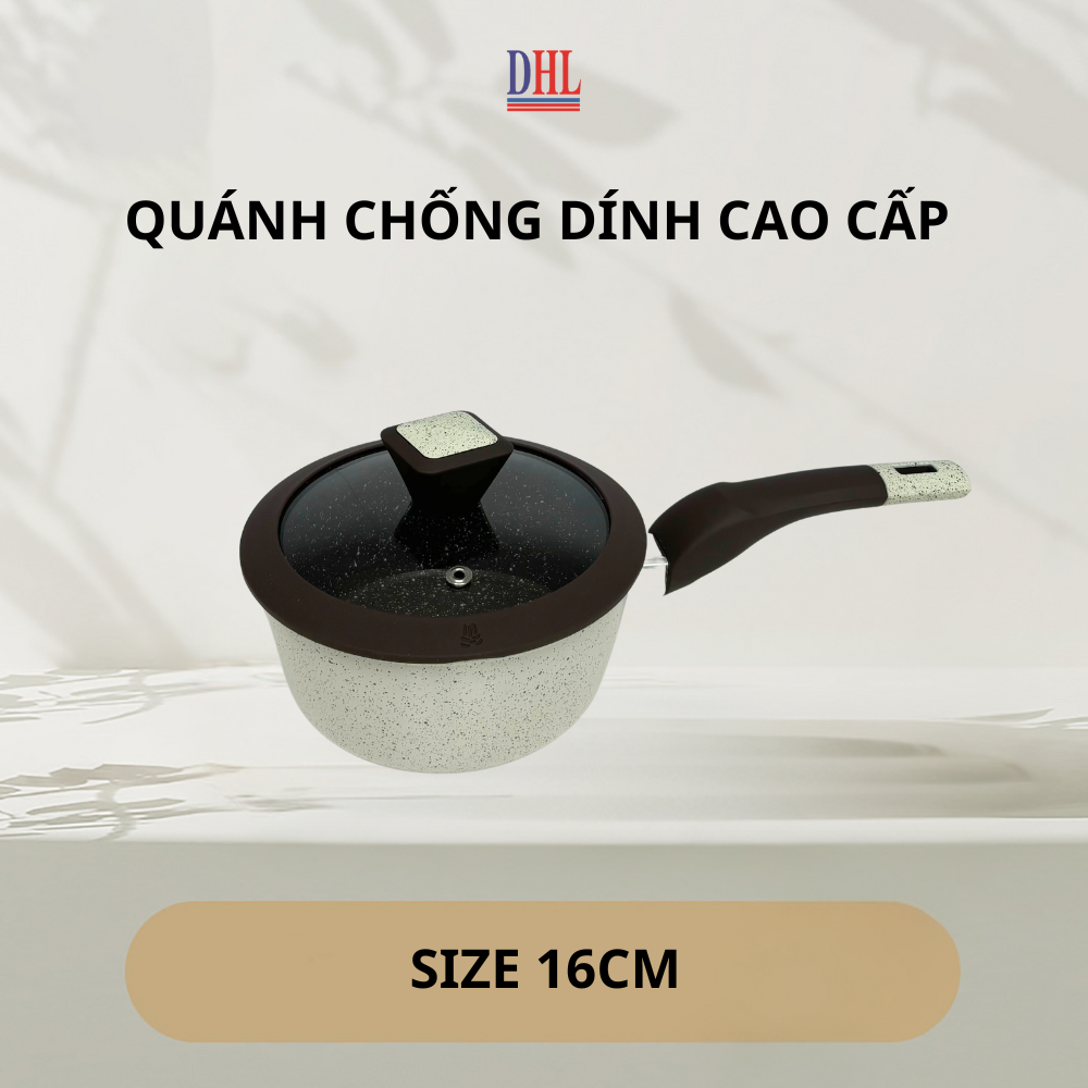 Bộ nồi chảo bếp từ vân đá chống dính cao cấp Mitomo Giyoca 4 món - Hàng chính hãng BH 24 tháng