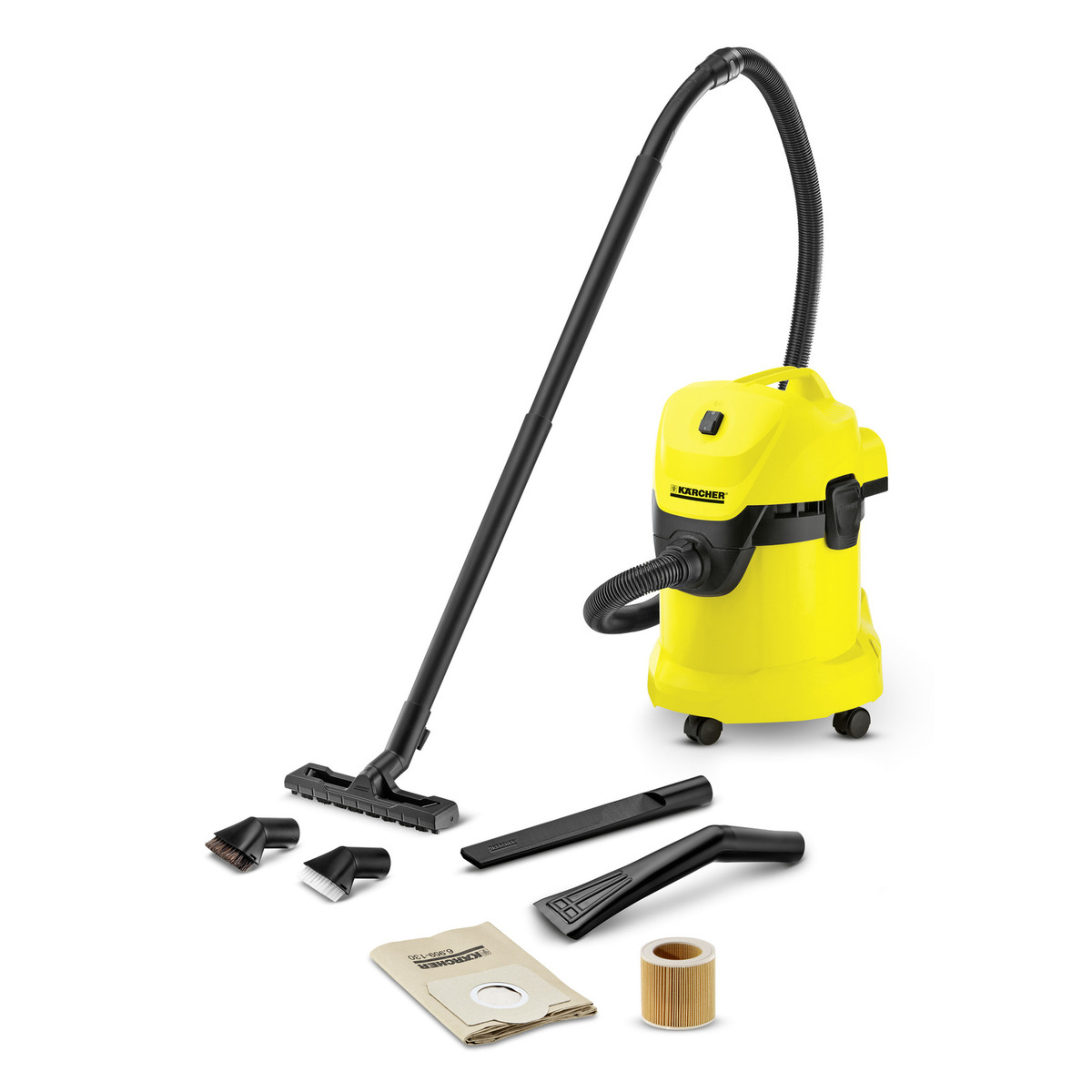 Combo Máy hút bụi khô &amp; ướt cao cấp Karcher WD 3 Car và túi lọc bụi - Hàng Chính Hãng