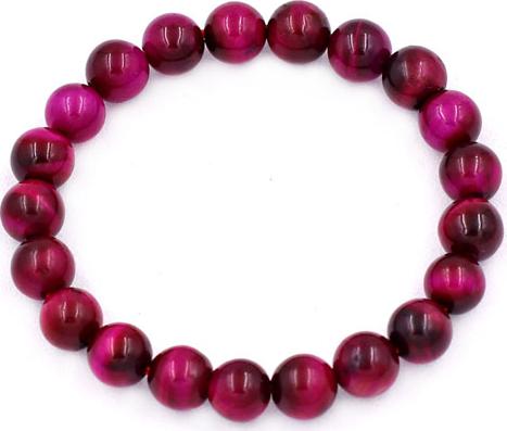 Vòng chuỗi đeo tay Đá Mắt Hổ Đỏ Hồng size 8 ly 21 hạt - hợp mệnh Hỏa, mệnh Thổ