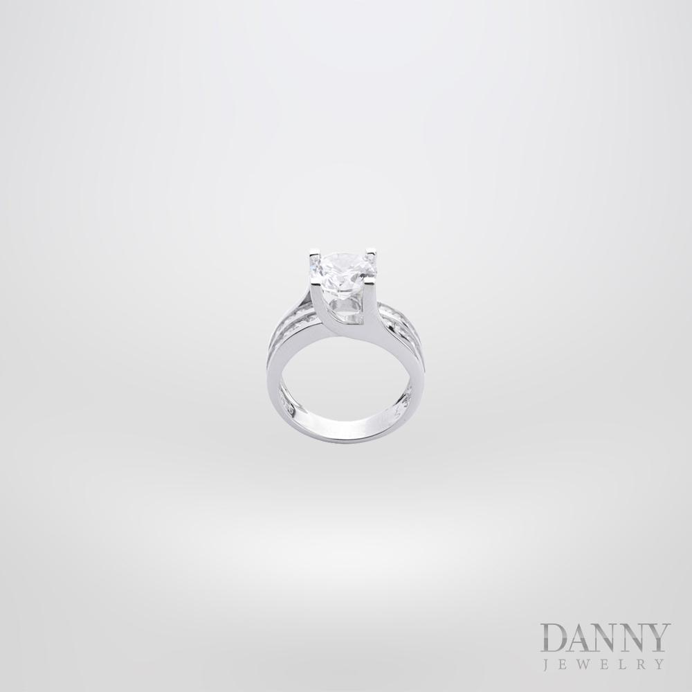 Nhẫn Nữ Bạc 925 Danny Jewelry Xi Bạch Kim Đính Đá CZ KI4GZ004