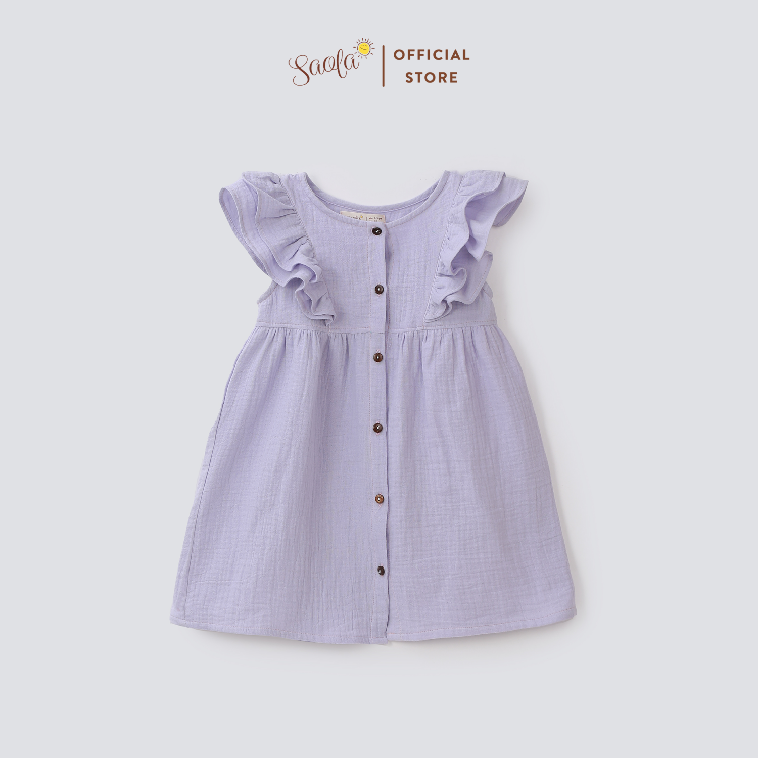 Váy Bé Gái Cổ Tròn Chất Liệu Xô Muslin Tay Bèo Xinh Xắn - DARINE DRESS - DRM025 - SAOLA KIDS CLOTHING