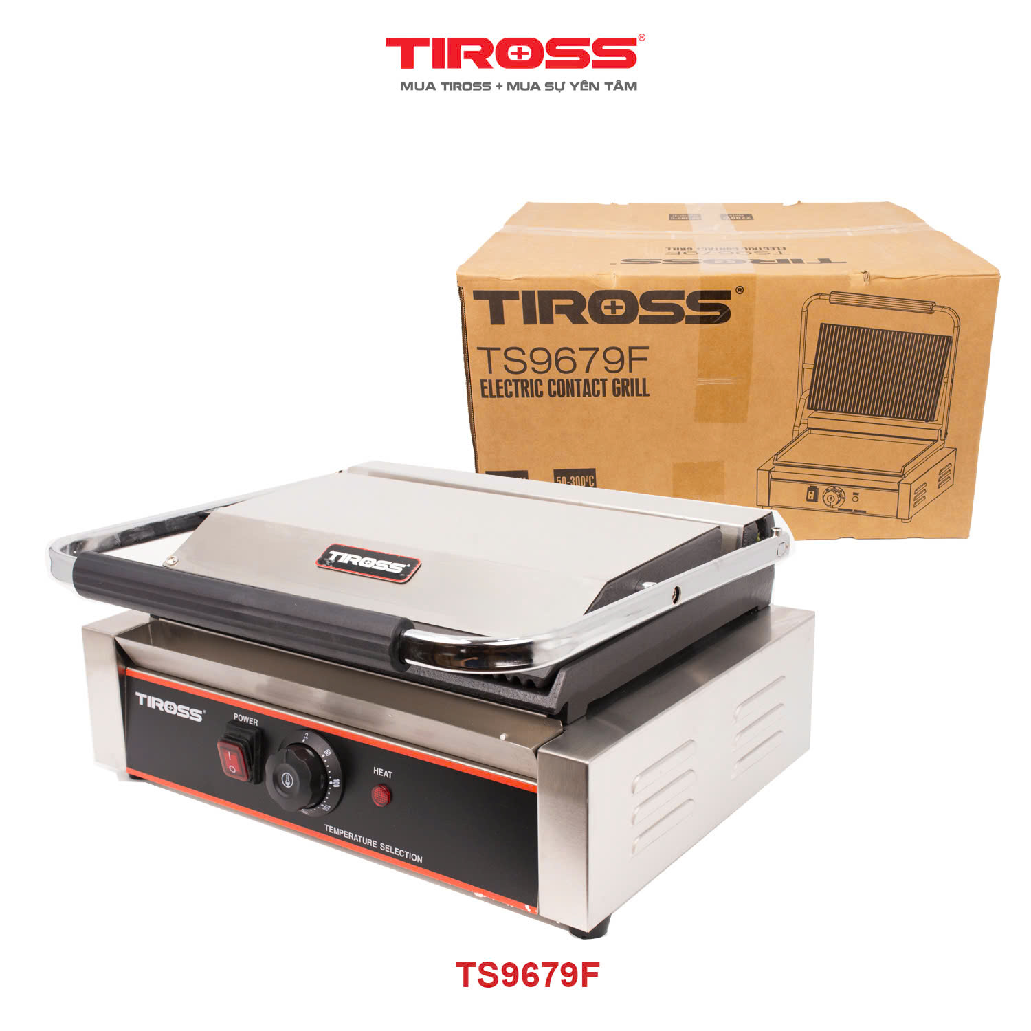 Kẹp nướng điện (sandwich) TIROSS 2200W TS9679F - Hàng chính hãng