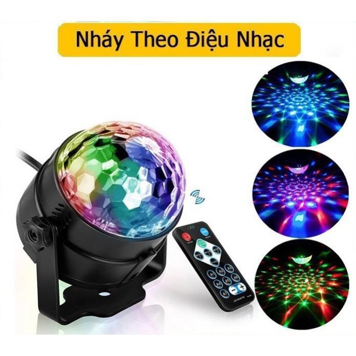 Đèn Led Xoay Trang Trí 7 Màu Cảm Ứng Xoay Theo Nhạc, Đèn Led Xoay Vũ Trường, Bar, Sân Khấu Dành Cho Dân Bay - Hàng Chất Lượng