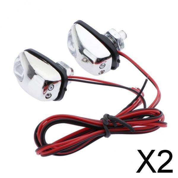 2x1 Pair Car Hood Windshield Spray Nozzle Wiper Washer With LED Light Colorful Light