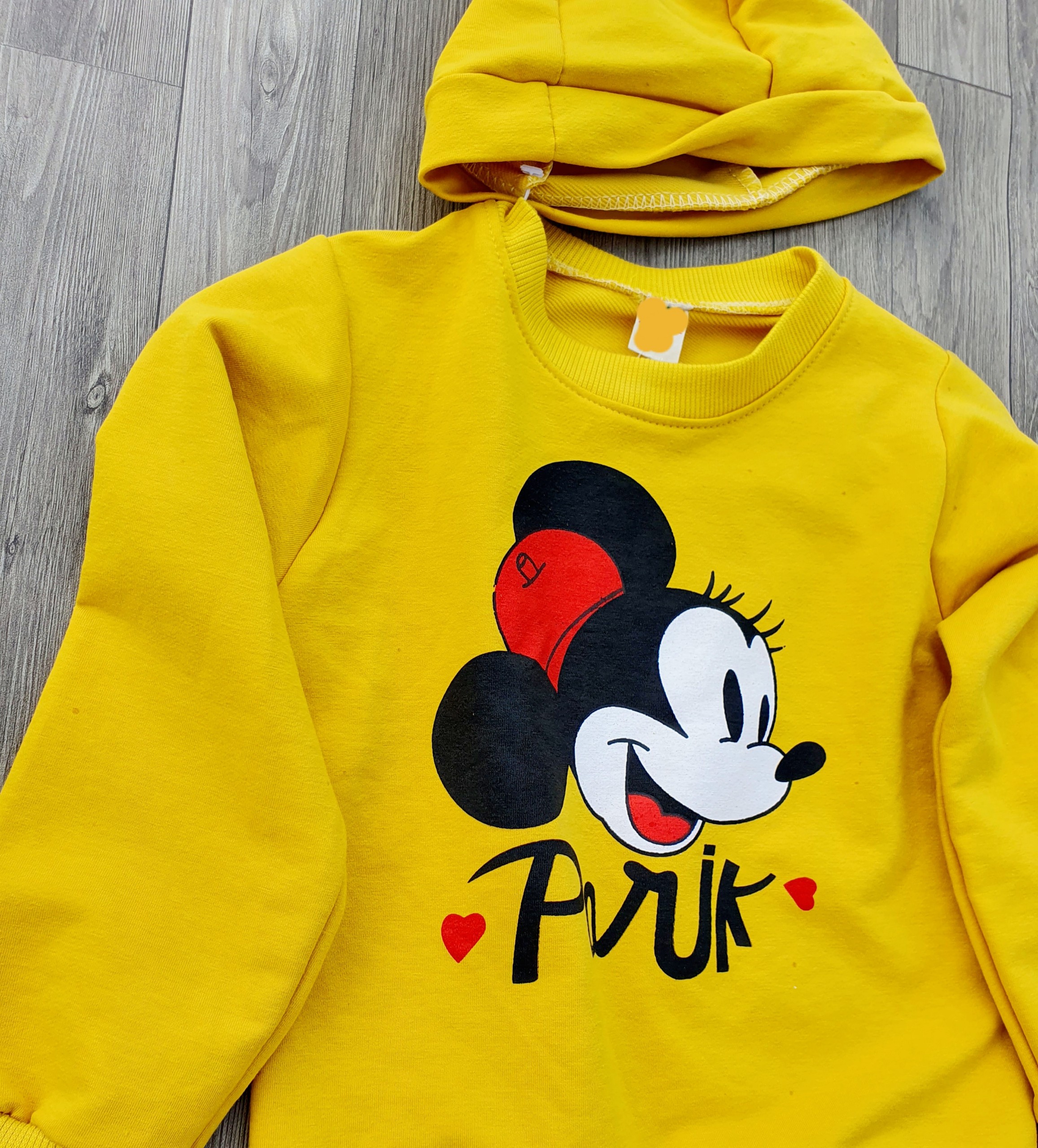 Áo thun dài tay kèm nón hình Mickey cho bé từ 12-17kg chất cotton mềm mát