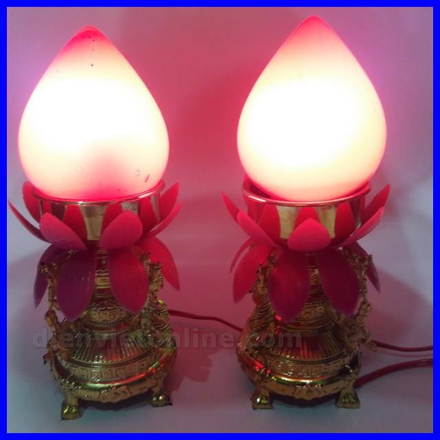 Đèn bàn thờ hình Sen Đào cực đẹp