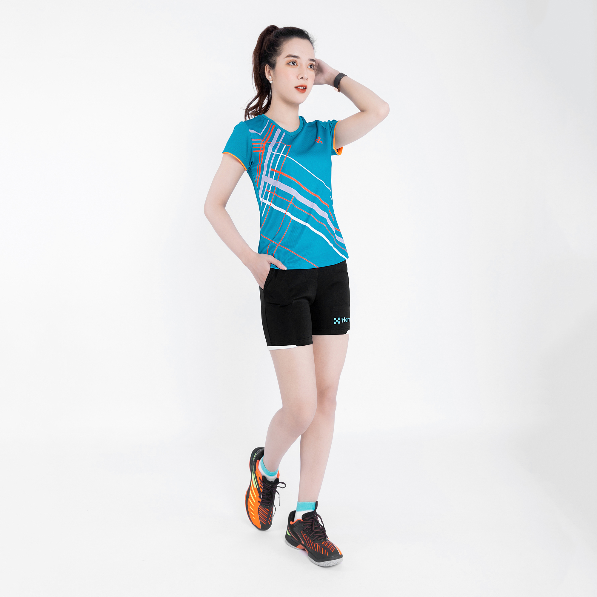 Áo Thể Thao Nữ HERMOD Tennis, Cầu Lông, Bóng Chuyền, Vải Co Dãn, Thoáng Mát, Thấm Hút B03XL