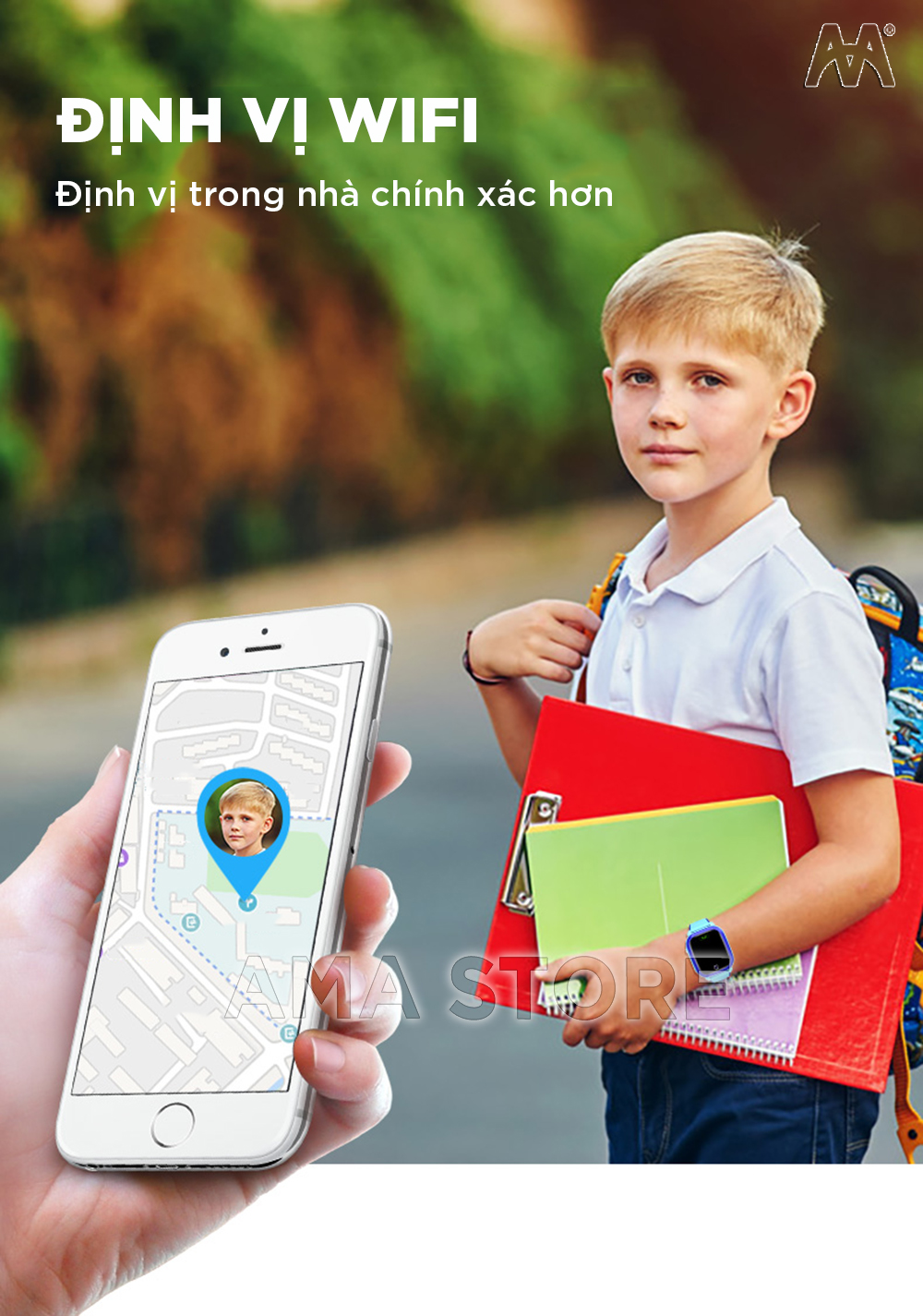 Đồng hồ Thông minh Trẻ em Gọi Video Chống nước Định vị Wifi Model AMA Watch Y36  Hàng nhập khẩu