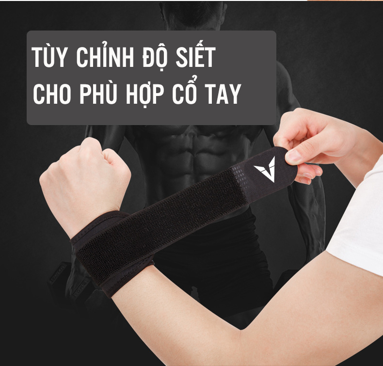 Băng Cổ Tay Trợ Lực Thể Thao VNS022, Bảo Vệ Cổ Tay Phòng Các Chấn Thương Cổ Tay Trong Thể Thao, Hỗ Trợ Phục Hồi Chân Thương Cổ Tay, Tùy Chỉnh Độ Siết Cổ Tay ( 1 Đôi )