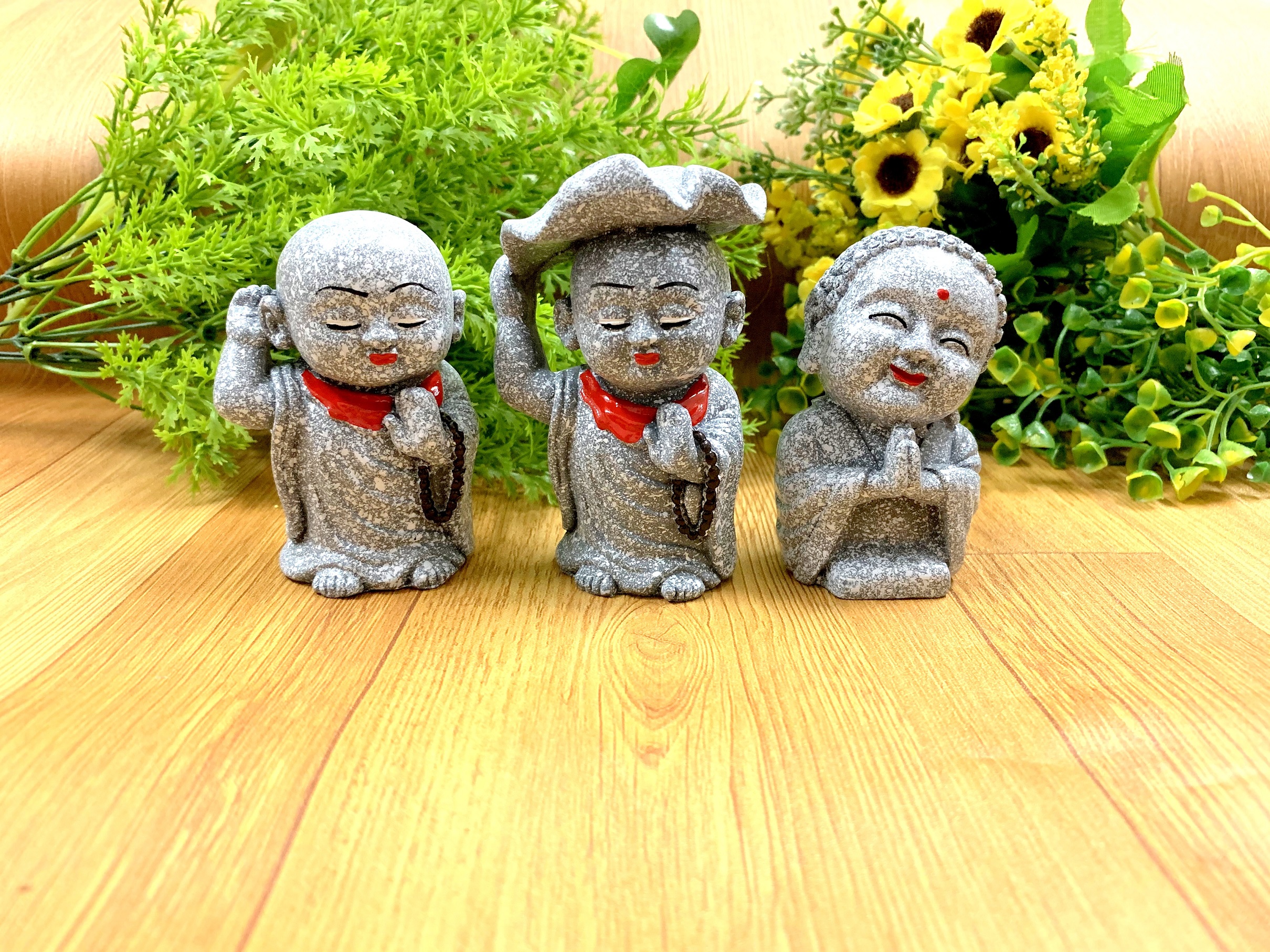 Bộ 3 Tượng Chú Tiểu Tam Đa Tài Lộc Niệm Phật