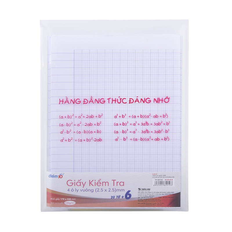 Giấy Kiểm Tra TP-GKT02 (4 Ôly Vuông)